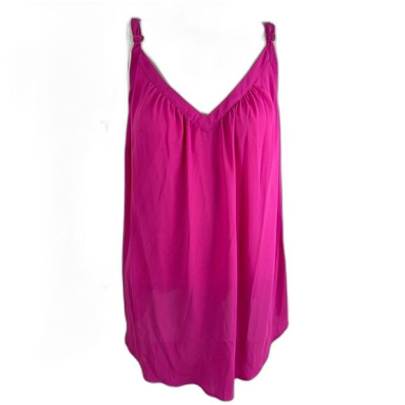 Torrid Womens Tank Solid Pink Georgette Tunic Size 2X - Picture 1 of 8